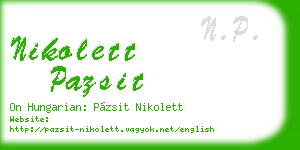 nikolett pazsit business card